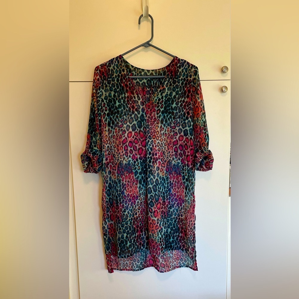 Care Of You Swim Dress Coverup Size M/L Leopard Print. Scarf-Like Material. - Picture 3 of 6